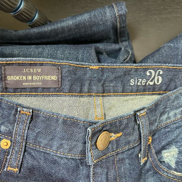 NWT J. Crew Broken in Boyfriend Relaxed Straight Fit Jeans Distressed Size 26 - Picture 9 of 12
